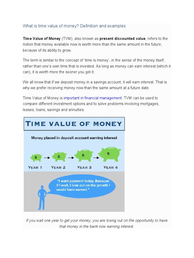 What is time value of money | PDF | Present Value | Time Value Of Money