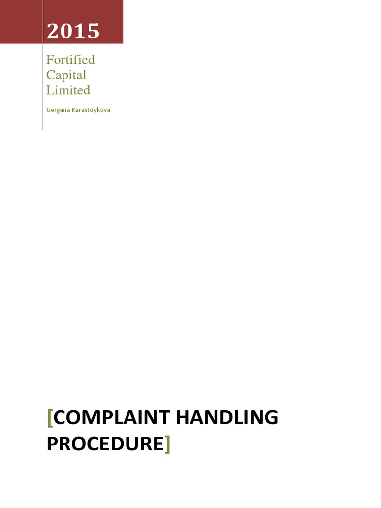 Complaints Handling Procedure PDF Regulatory Compliance Complaint