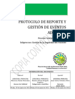 Protocolo de Reporte y Gestión de Eventos Adversos.