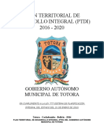Final Plan Territorial de Desarrollo Integral (PTDI) Totora 2016-2020