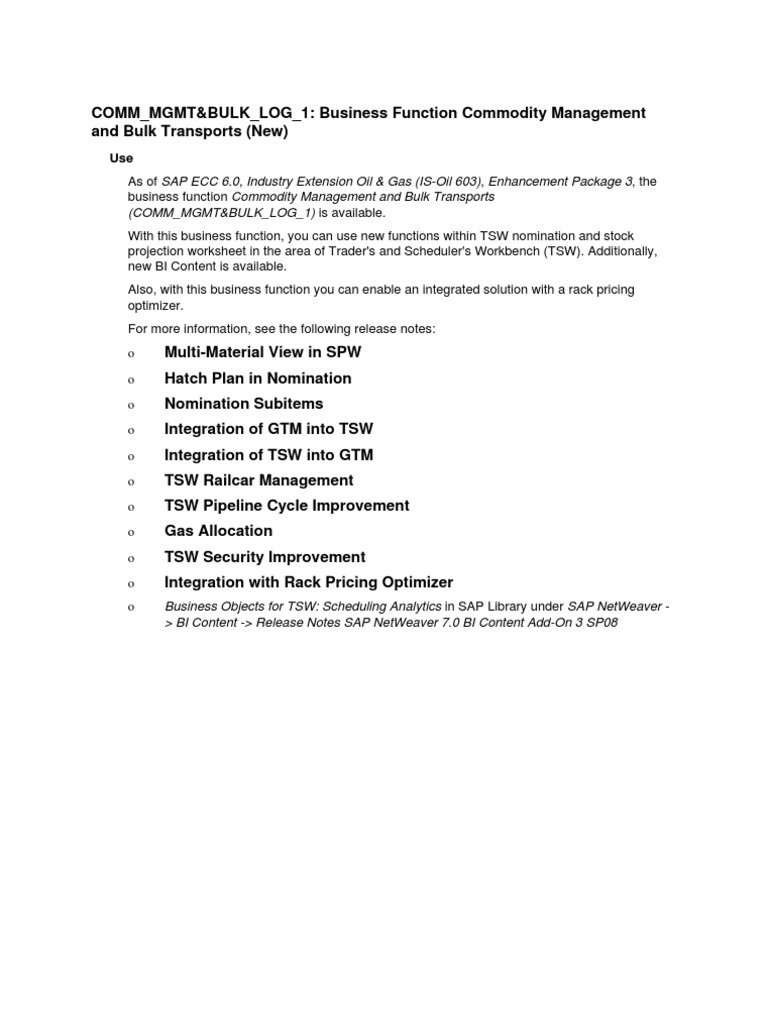 Comm MGMT Bulk Log PDF User Interface Commodity