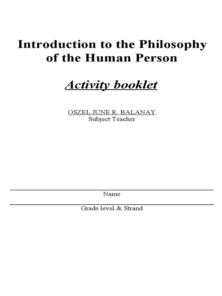 Introduction To The Philosophy of The Human Person | PDF | Thought ...