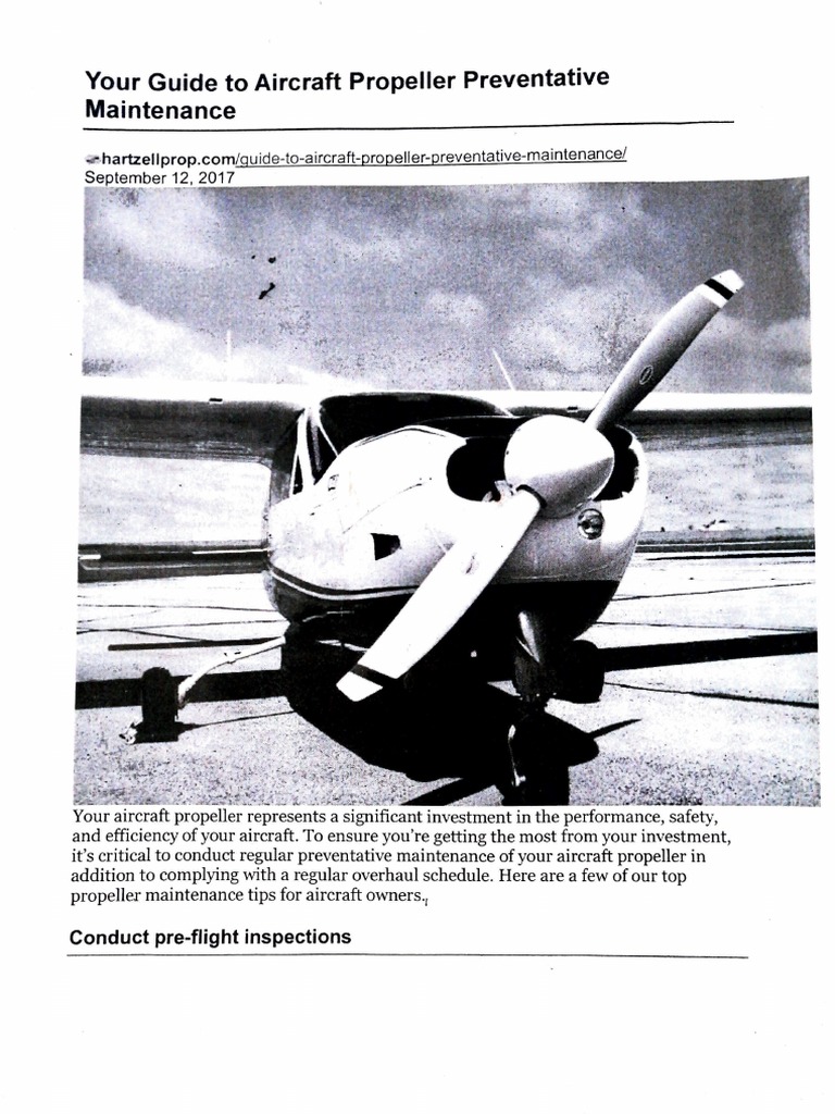 Propeller Inspection and Maintenance Best Practices for Ensuring