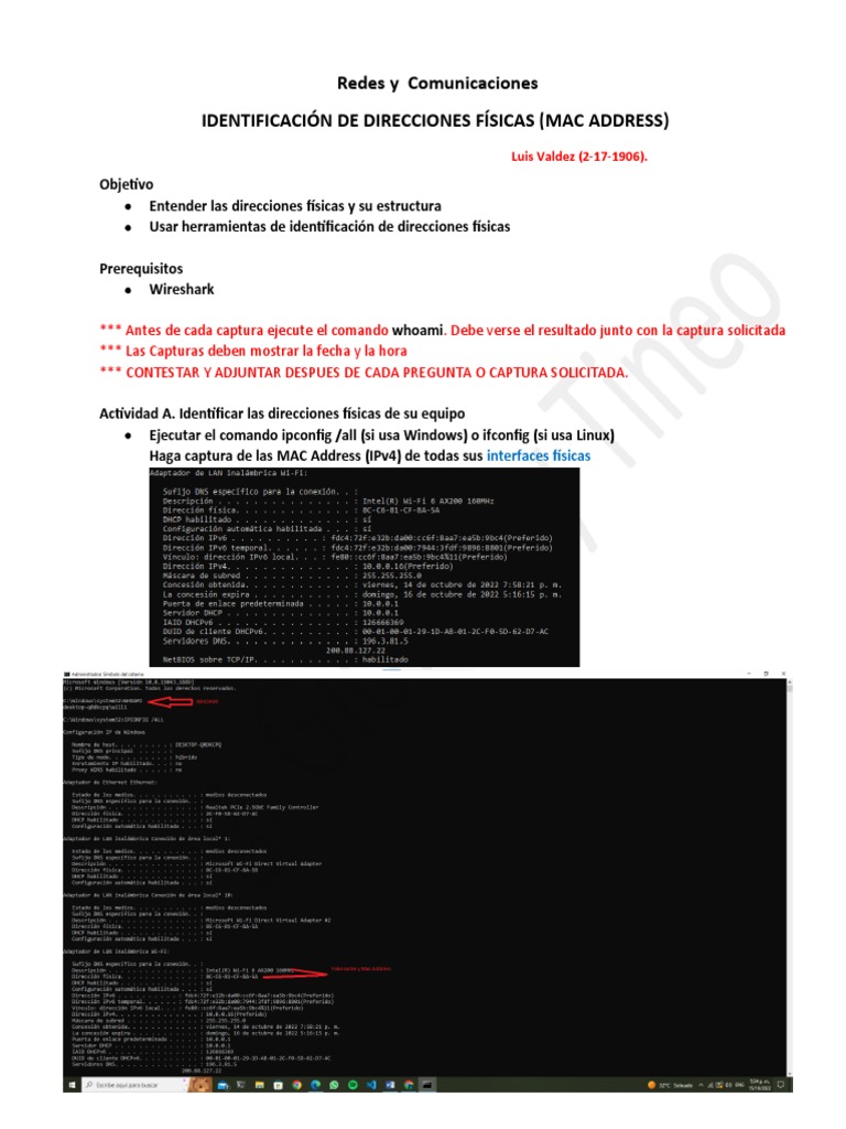 Identificación y análisis de direcciones MAC y fabricantes de ...