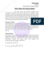 Revision Note - Matematika Kelas 10 - Skalar Vektor Serta Operasi Aljabar