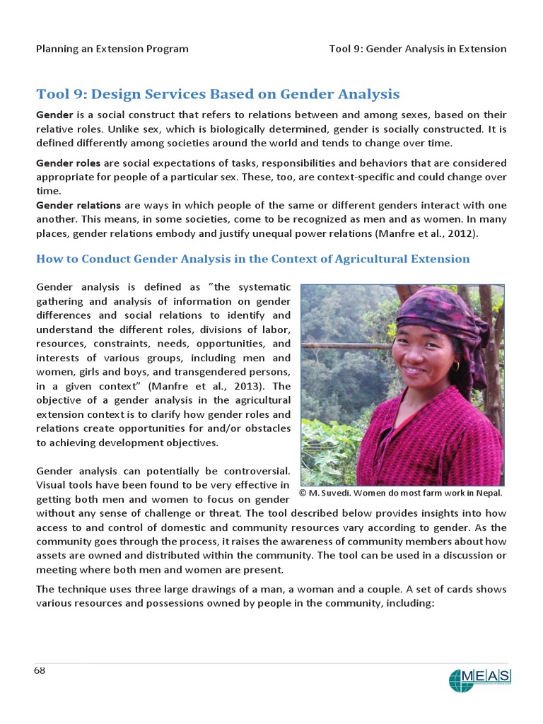 Tool 9 Design Services Based On Gender Analysis-1 | PDF | Gender ...
