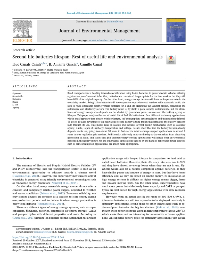 SLB 1 s2.0 S0301479718313124 Main | PDF | Electric Vehicle | Lithium ...