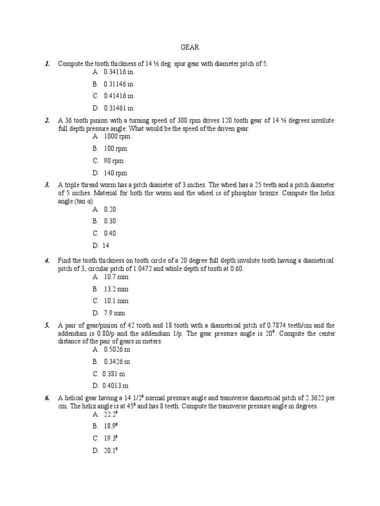 GEAR | PDF | Gear | Kinematics