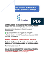 Offre de Bourses de Formation Dans Les Ecoles Privees Du Senegal