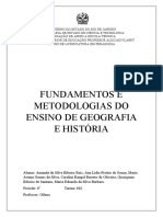 Fundamentos e metodologias do ensino de geografia e história