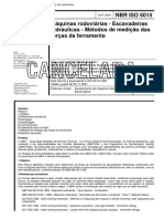 NBR 6015 - Maquinas Rodoviarias - Escavadeiras Hidraulicas - Metodos de Medicao Das Forcas Da Fer