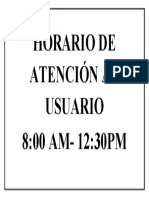 Horario de Atención Al Usuario