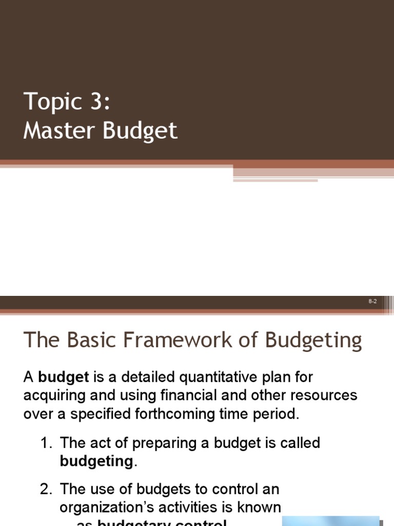 Topic 3 - Master Budget | PDF | Inventory | Income