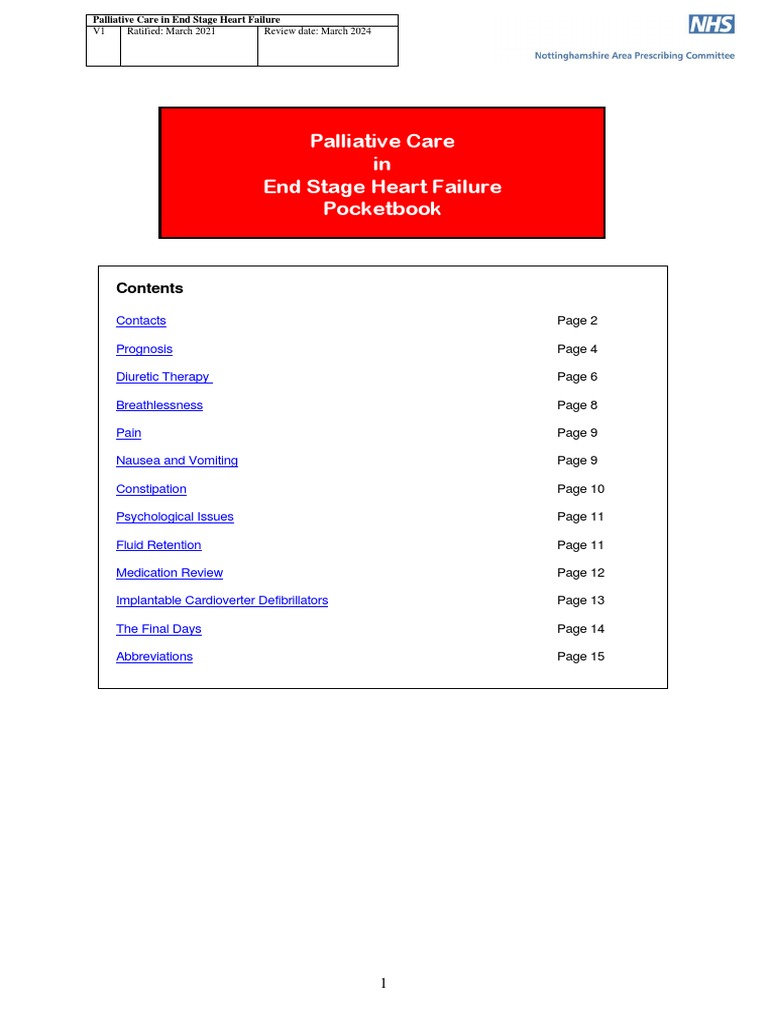 Palliative Care for End Stage Heart Failure | PDF | Heart Failure ...