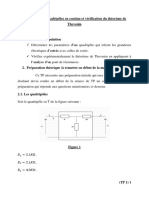 TP1: Eude Des Quadripôles en Continu Et Vérification Du Théorème de Thevenin