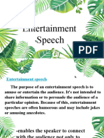 Entertainment Speech