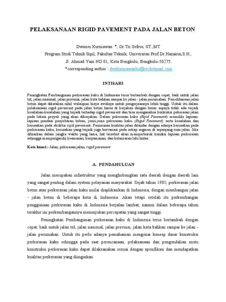 Struktur Rigid Pavement Jalan Beton | PDF | Griya & Taman | Teknologi ...