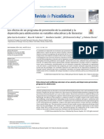 Los Efectos de Un Programa de Prevención de La Ansiedad y La Depresión para Adolescentes en Variables Educativas y de Bienestar