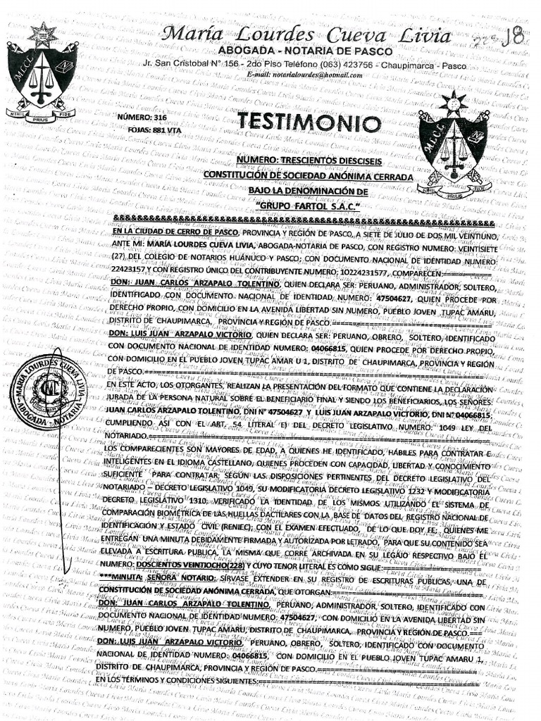 Testimonio | PDF