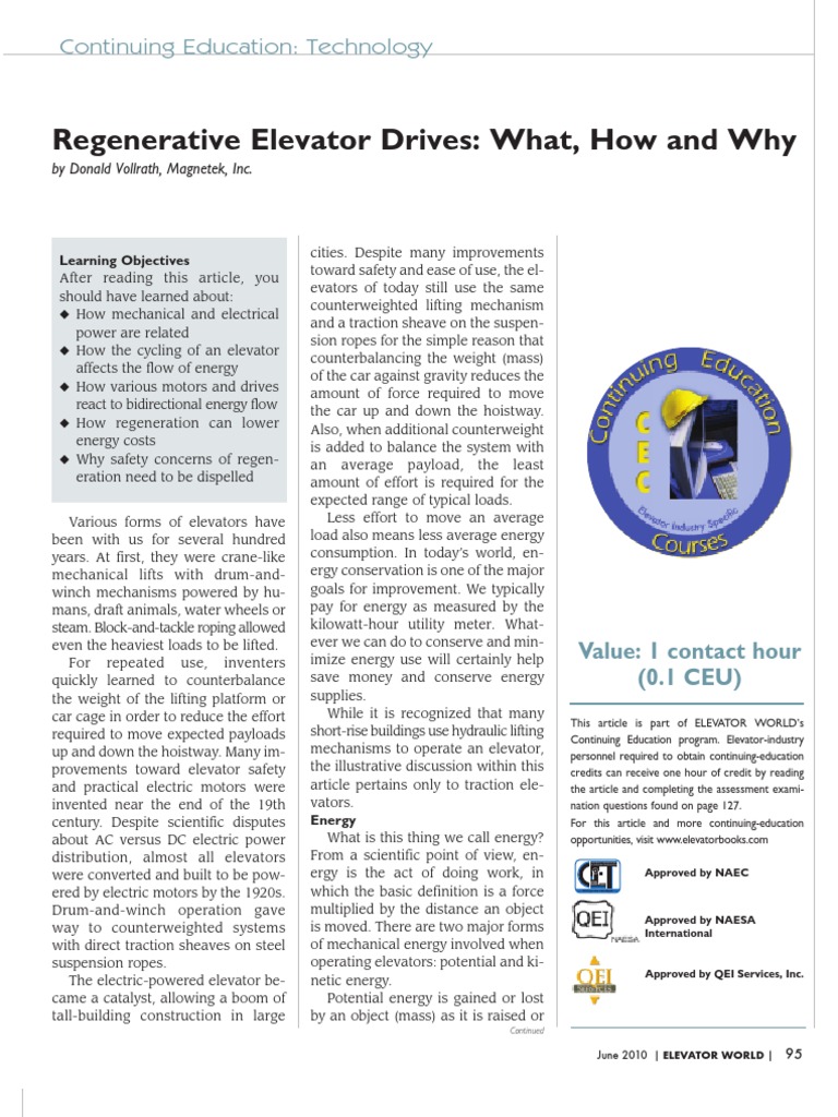 Regenerative Elevator Drives Pdf Power Inverter Alternating Current