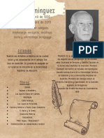Poster 23 Abril Día Del Idioma Español Dibujo Pluma y Pergamino Fondo Marron