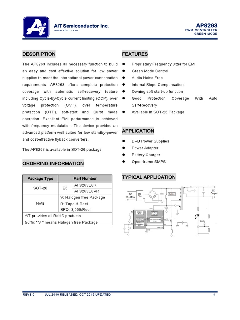 AP8263 | PDF | Power Supply | Field Effect Transistor