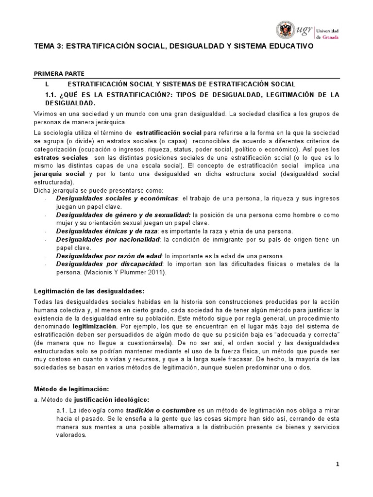 Estratificación y Desigualdad Social | PDF | Estratificación social ...