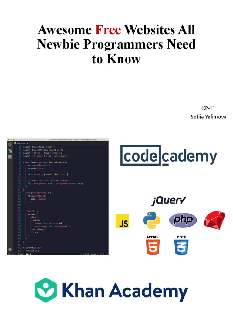 Awesome Websites All Newbie Programmers Need To Know: KP-11 Sofiia ...