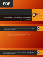 Admission Credibility Interview