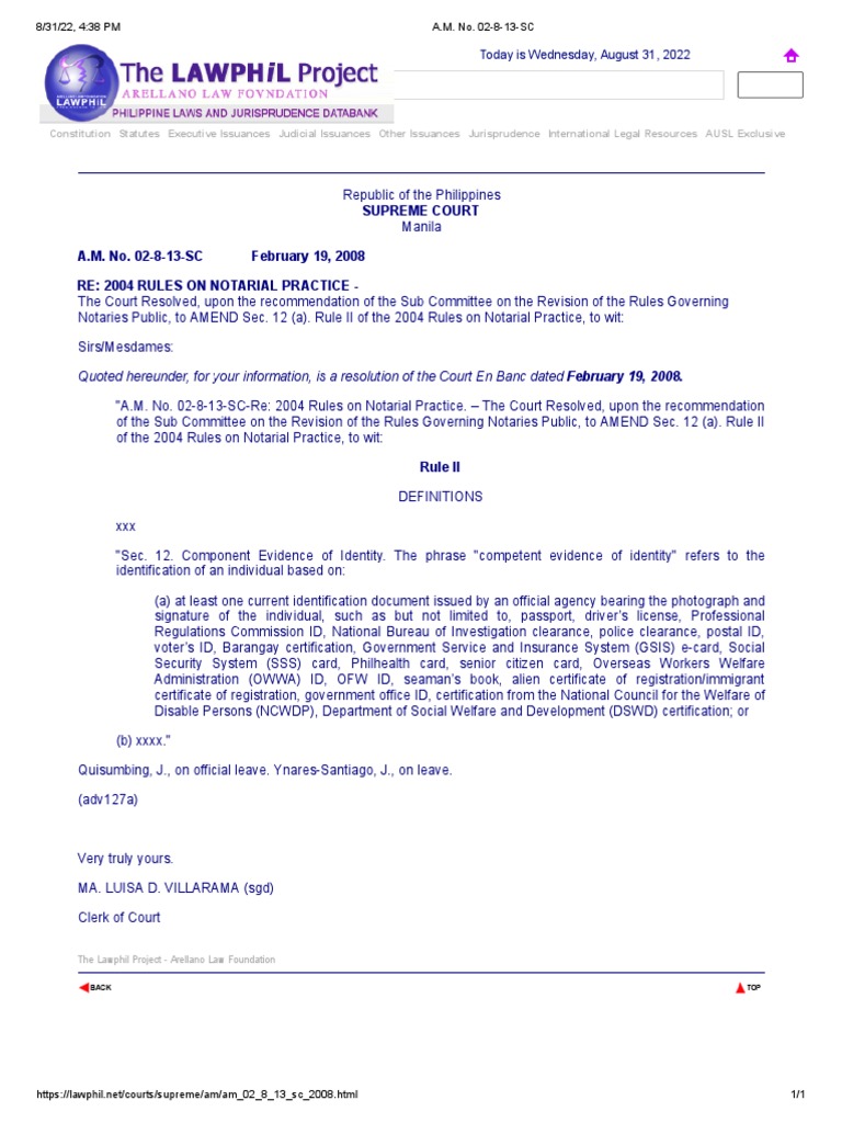 Competent Evidence of Identity in Notarization | PDF | Identity ...