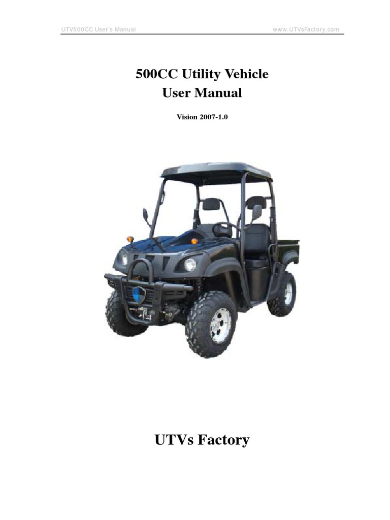 XY Powersports XY500 UsMan (EN) Download Free PDF Manual