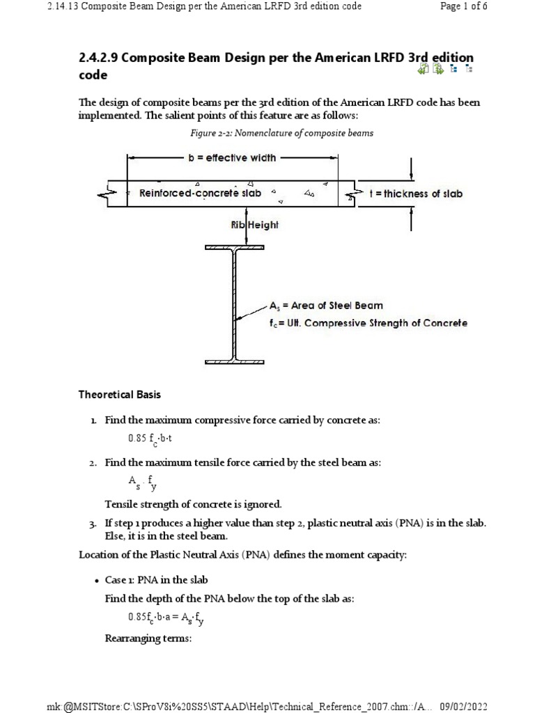 Composite Beam Design per LRFD Code | PDF | Beam (Structure ...