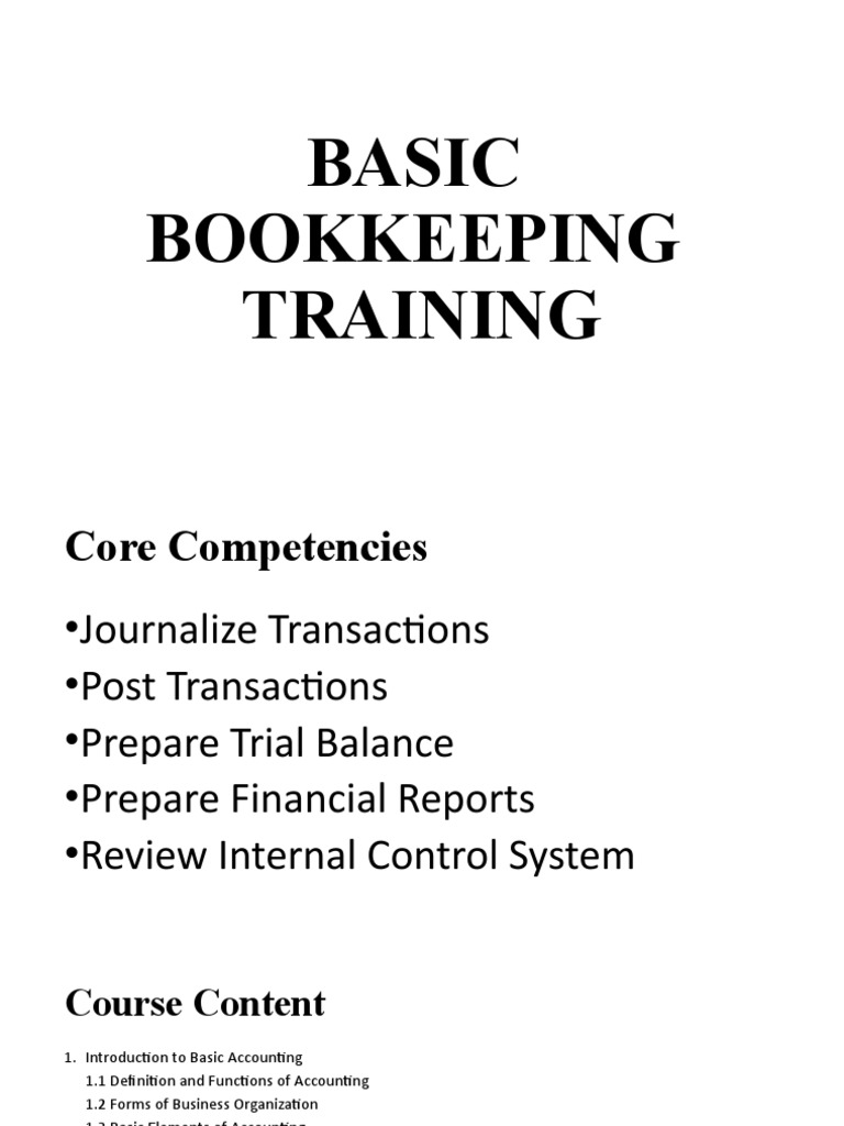 Basic Bookkeeping Updated PDF Debits And Credits Bookkeeping