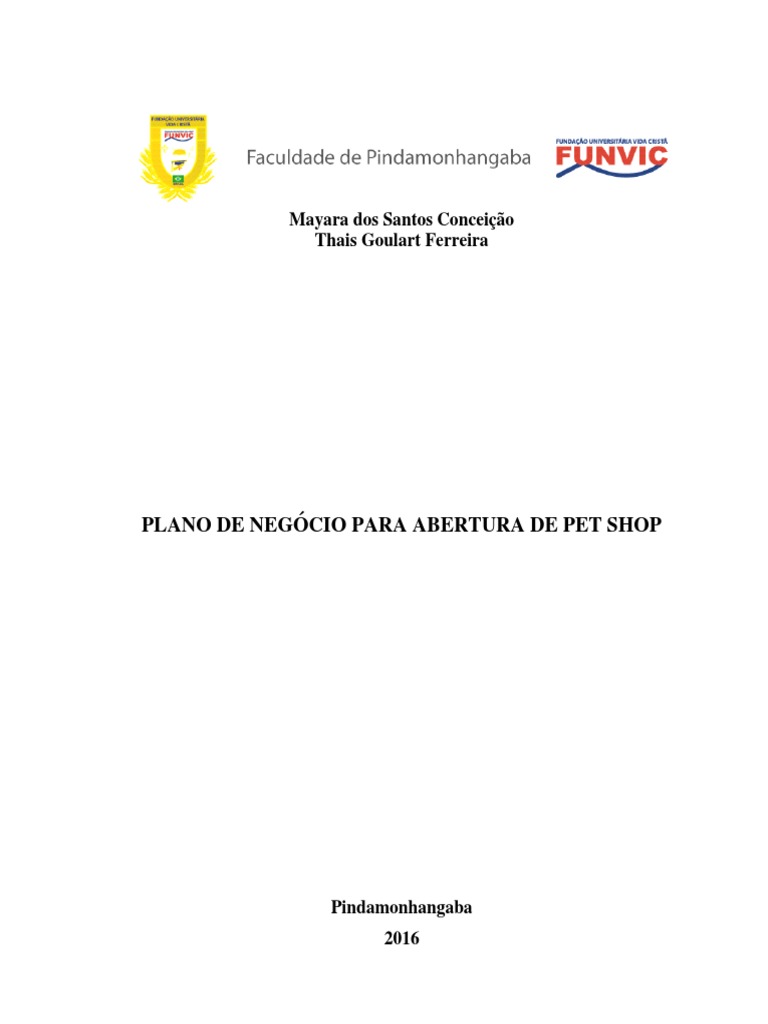 Plano de Negócio Pet Shop PDF Plano de negócios Marketing
