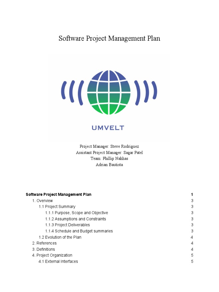 Software Project Management Plan | PDF | Project Management