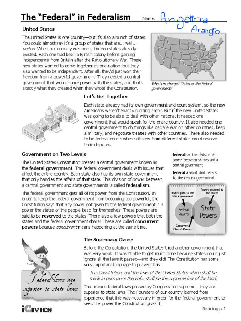 Understanding Federalism in the U.S. | PDF | Necessary And Proper ...