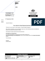 Rejected Crisis Payment Claim Letter