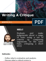 Writing A Critique