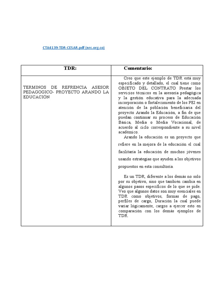Ejemplo TDR NatalyR. | PDF | Crecimiento personal y profesional | Negocios
