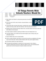 10 Things Parents Wish Teachers Would Do PDF