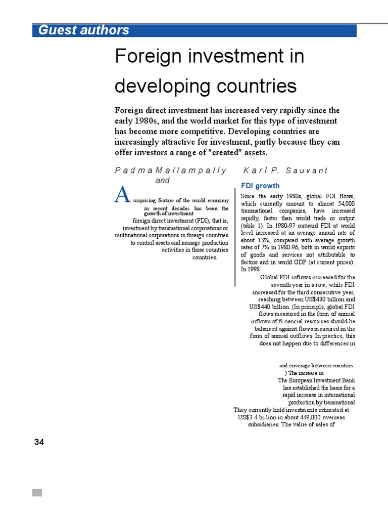 Traduccion Al Ingles PDF Foreign Direct Investment Investing