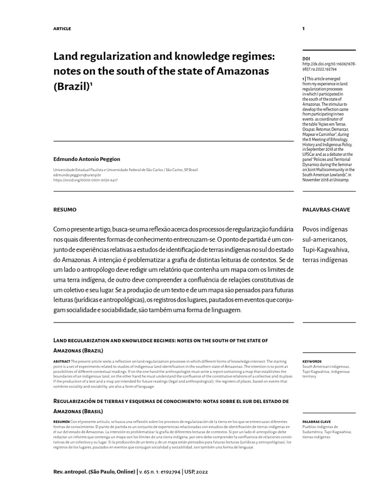 Land regularization and knowledge regimes understanding indigenous