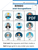 Jobs and Occupations Worksheet Bingo