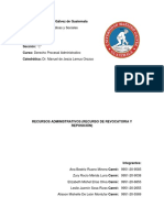 Trabtrajo de Recursos Administrativos (Recurso de Revocatoria y Recurso de Reposición