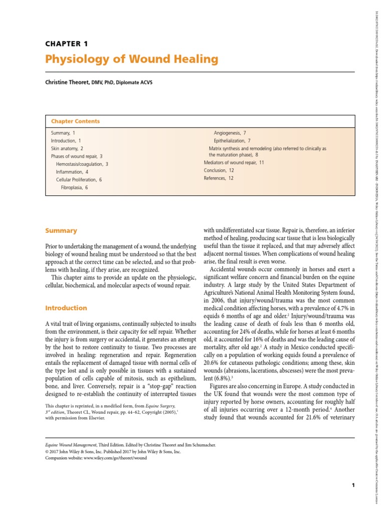 2016 Equine Wound Management Theoret Physiology of Wound Healing