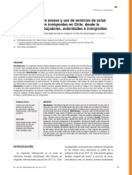 Percepciones sobre acceso a salud mental inmigrantes Chile