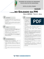 PM Amazonas prova concurso Aluno Soldado