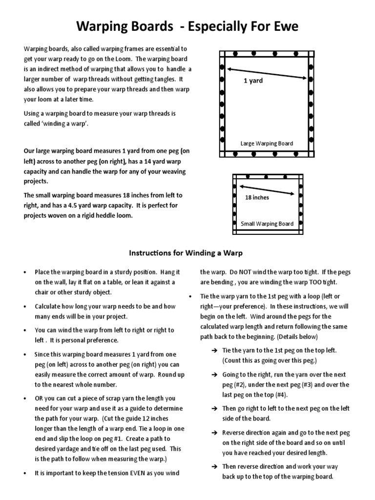 How to Use a Warping Board for Weaving | PDF | Weaving | Loom
