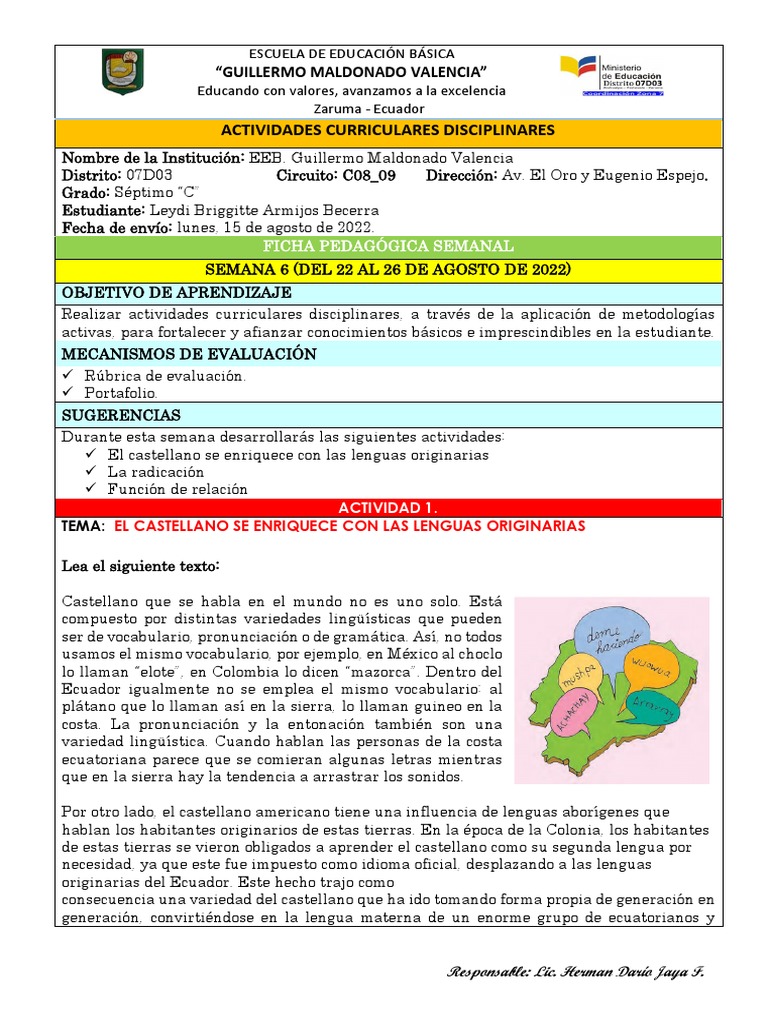 Semana 6 | PDF | Lengua española | Lingüística