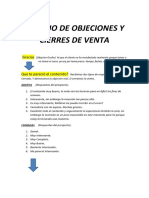 Manejo de objeciones y cierres de venta